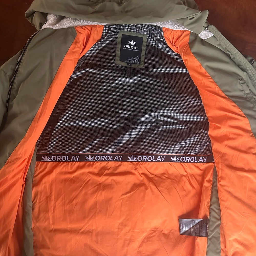 Orolay Women’s Thickened Olive Green Down Oversized Puffer Jacket Winter Warm - Picture 8 of 15